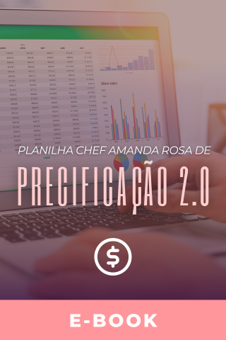 Capa Ebook Planilha Chef Amanda Rosa de Precificação 2.0